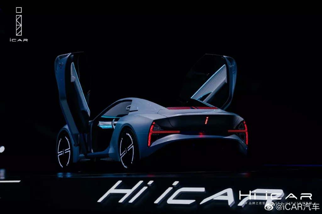 2023 iCar GT. Imagen trasera.