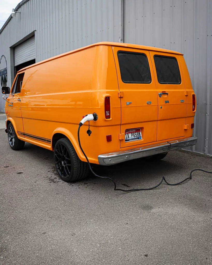 2023 Tesla swapped Ford E 100 Van 4 Motor16