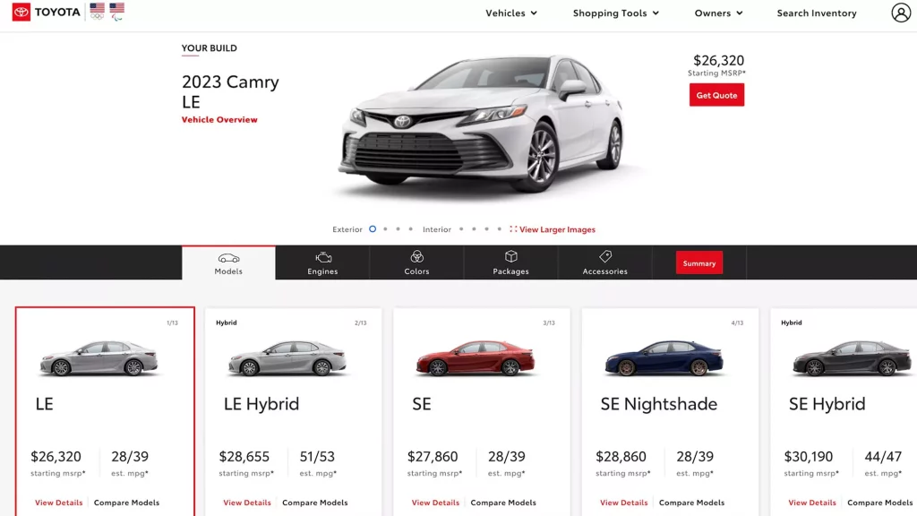 2023 Precio Toyota Camry Tesla Model 3. Imagen.