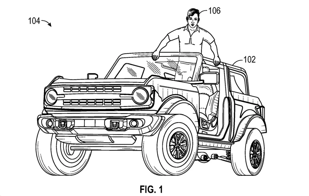 2023 Ford Bronco oficina de patentes. Imagen exterior.