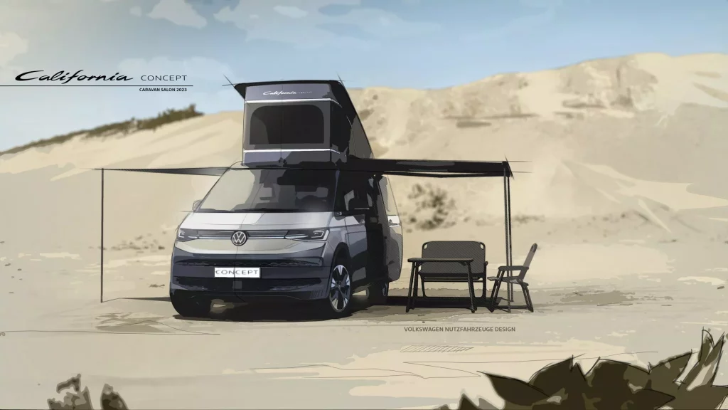 2023 Volkswagen California Concept boceto. Imagen.