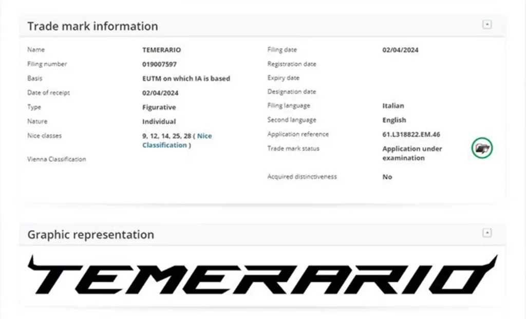 2024 Lamborghini Temerario patente nombre Motor16