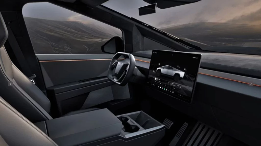 2024 Tesla Cybertruck Foundation Series. Imagen interior.