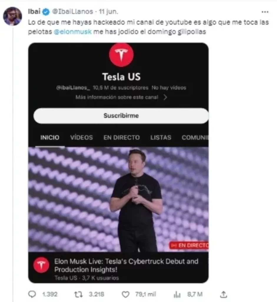Las consecuencias que sufrió Tesla por el hackeo a Ibai Llanos