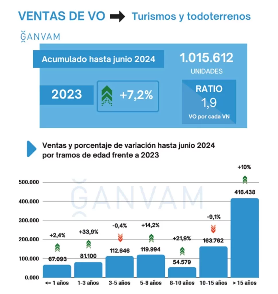 VENTAS COCHES USADOS ENE JUN 2024 EDAD Motor16