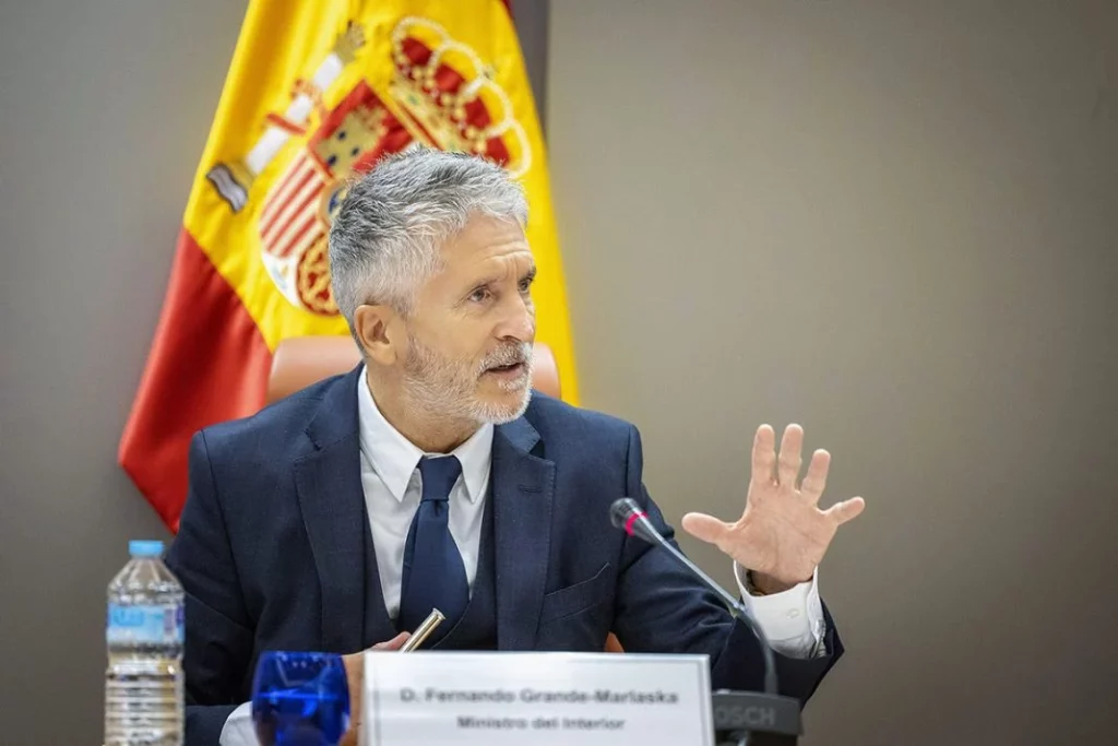 El ministro del Interior, Fernando Grande-Marlaska, durante la presentación del balance de siniesralidad del verano.