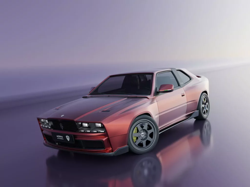 2024 Maserati Biturbo Shamal. Modena Automobili. Imagen delantera.