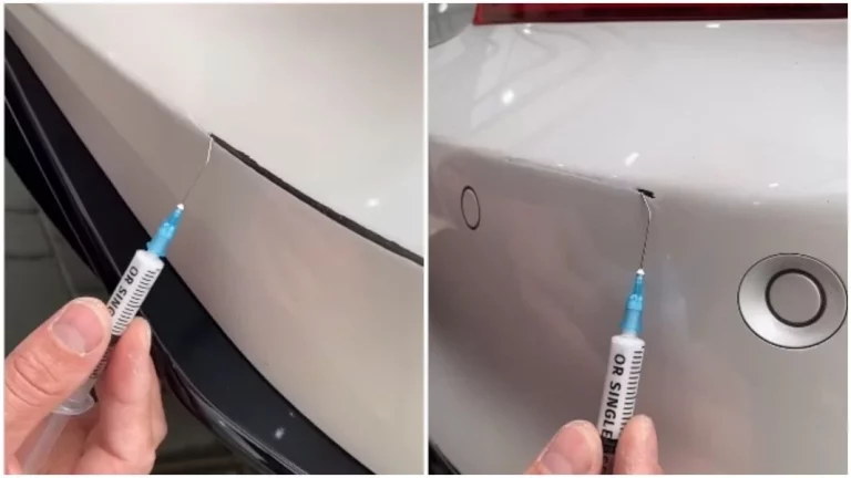 Una jeringuilla y pintura es lo único que necesitas para reparar un arañazo en tu coche