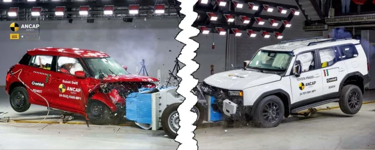 Toyota Land Cruiser y Suzuki Swift, en las antípodas de los crash tests de las antípodas