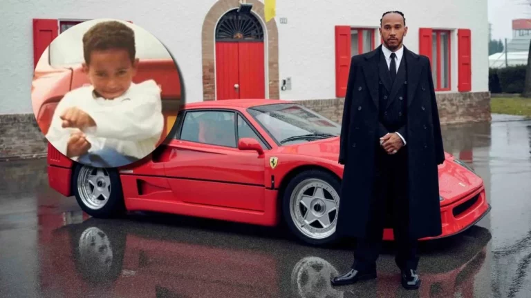 Hamilton posó en Maranello con un Ferrari F40, pero hace 25 años hizo con un F44