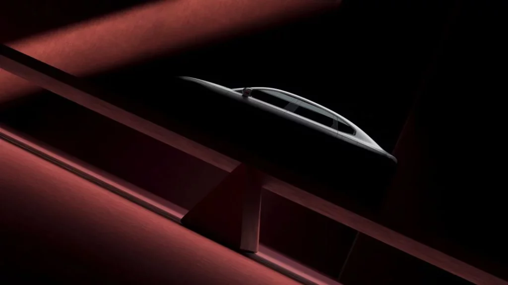 2025 Volvo ES90. Teaser. Imagen lateral.