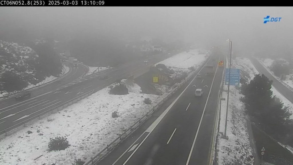 Carreteras nevadas el pasado lunes